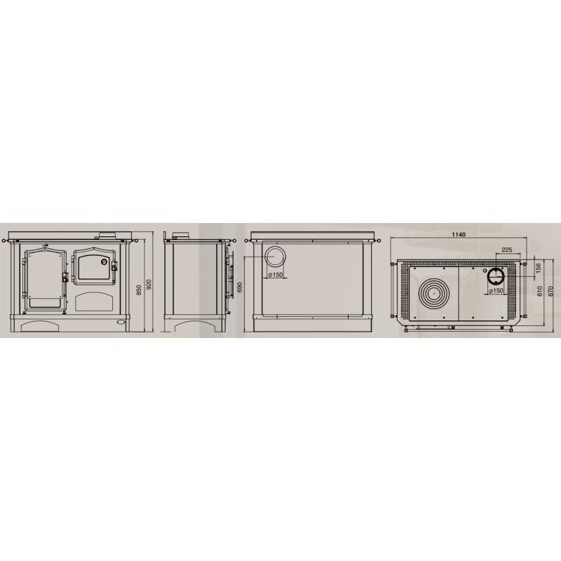 Lareira a lenha LINCAR Deneris – 9 kW - Image 2