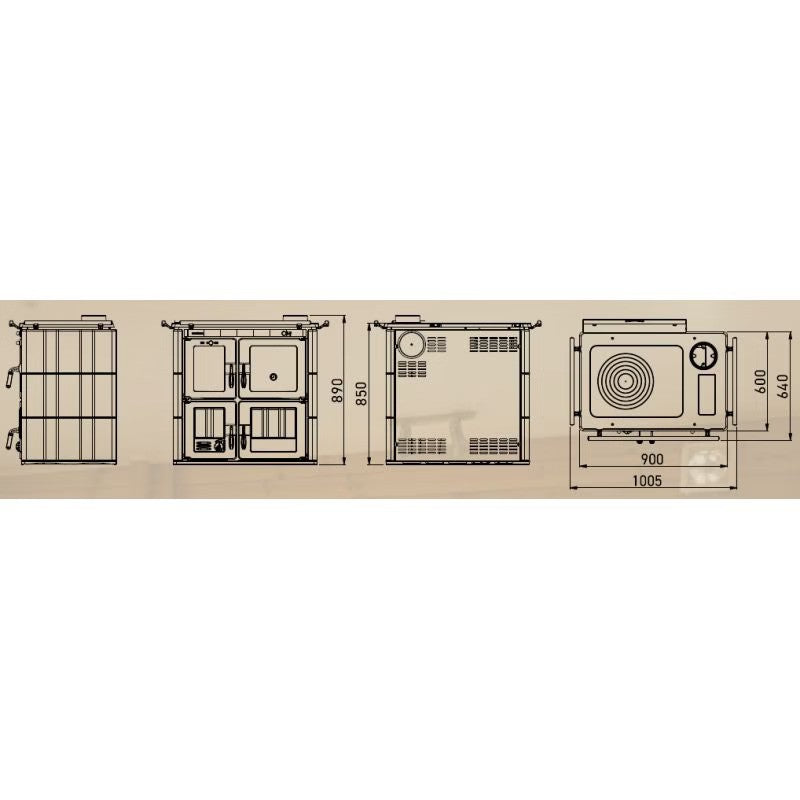 Lareira a lenha em cerâmica LINCAR Bea 702A GL – 7,5 kW - Image 4