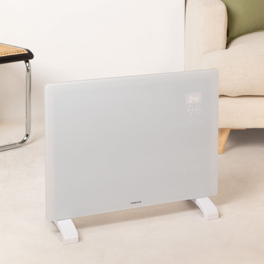 CREATE - WARM CRYSTAL 1500W - Convector elétrico de vidro com Wifi - 1