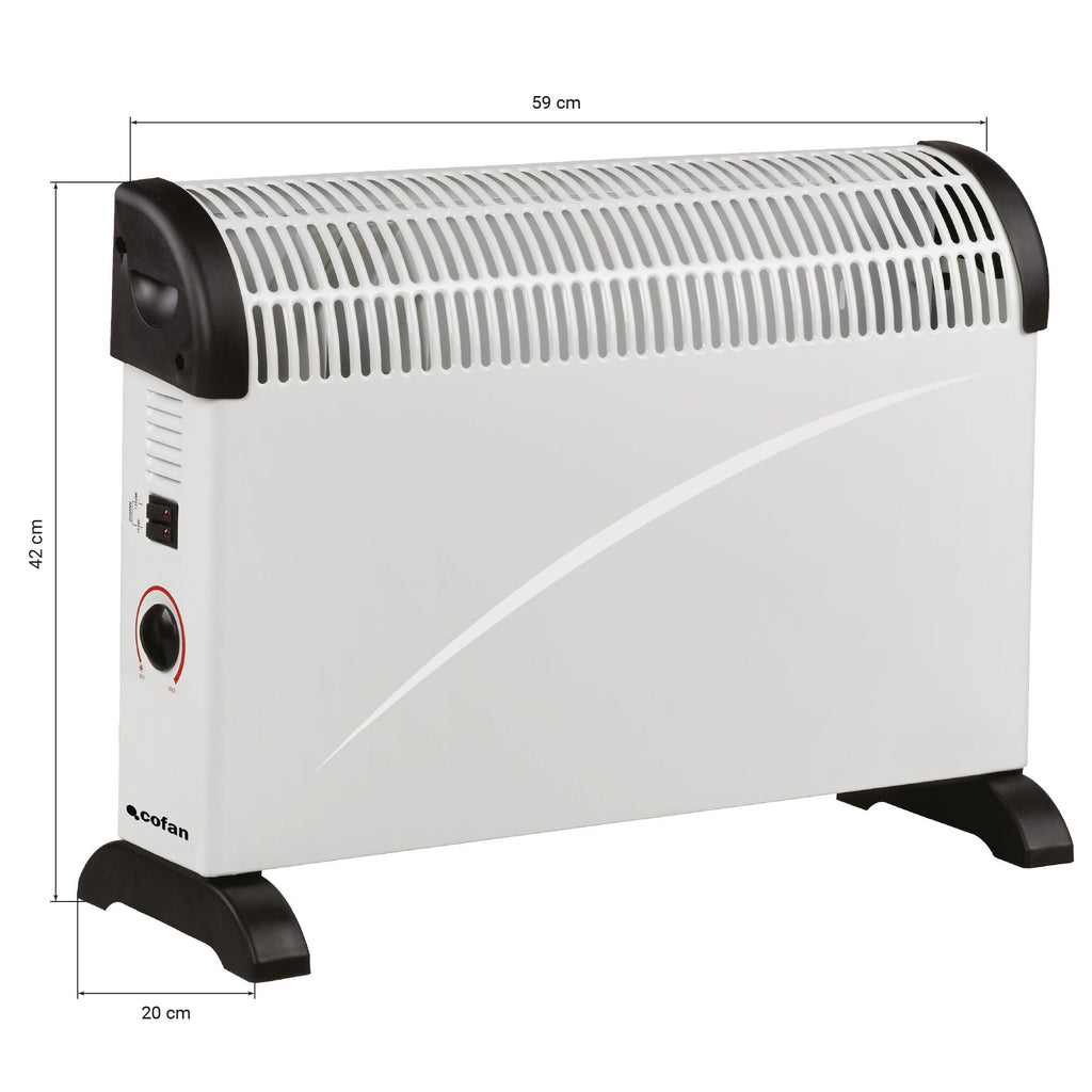 Aquecedor convetor radiante Cofan com termóstato ajustável | Potência: 2000 Watt | 3 regulações de calor | Segurança anti-tombamento - 8