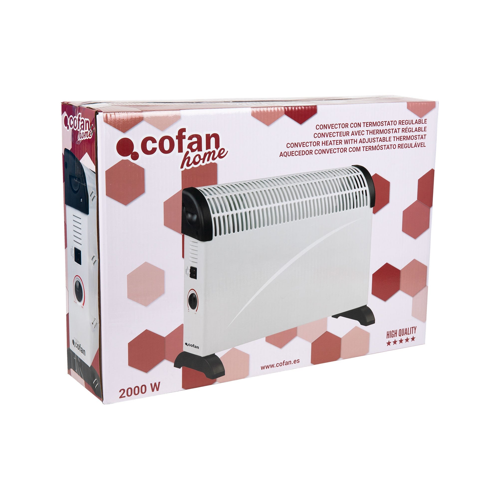 Aquecedor convetor radiante Cofan com termóstato ajustável | Potência: 2000 Watt | 3 regulações de calor | Segurança anti-tombamento - 7